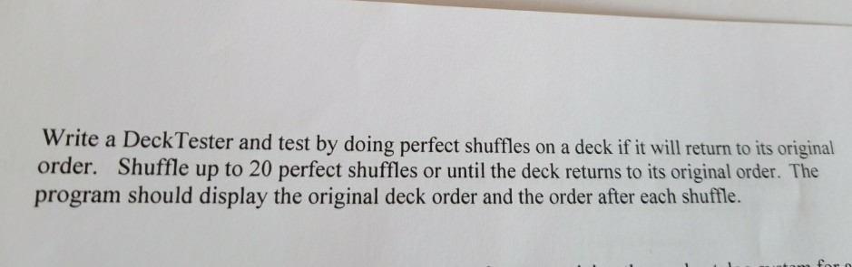 said that if a deck of cards is given perfect shuffles enough