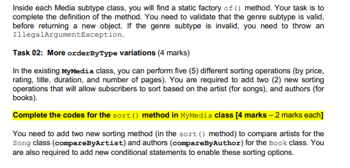 method to Comparator.comparing() The program YourPrime is a digital media library comprising