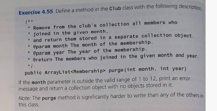  Exercise 4.55 Define a method in the C1ub class with the