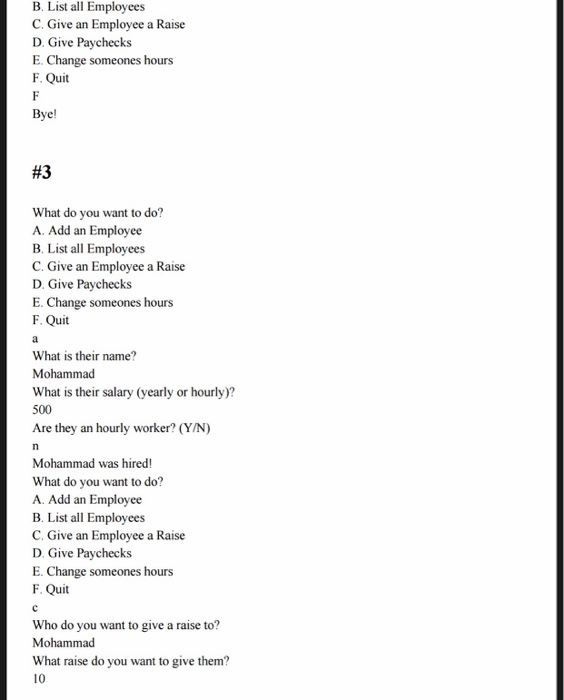 and give them paychecks. This will involve multiple classes, an abstract class,