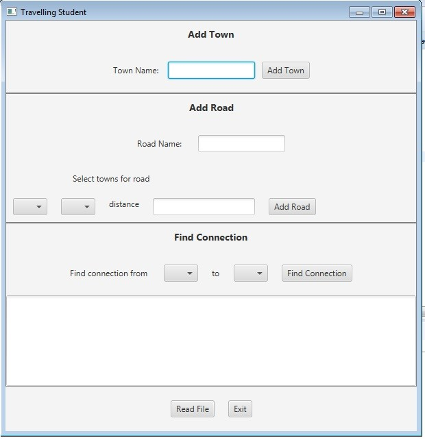 The programming language is in Java, must be either JAVA FX or