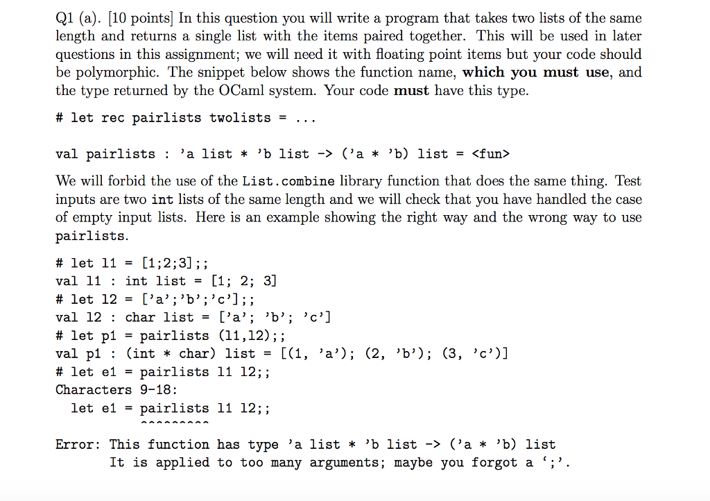  Please solve this in the OCaml programming language. We are given