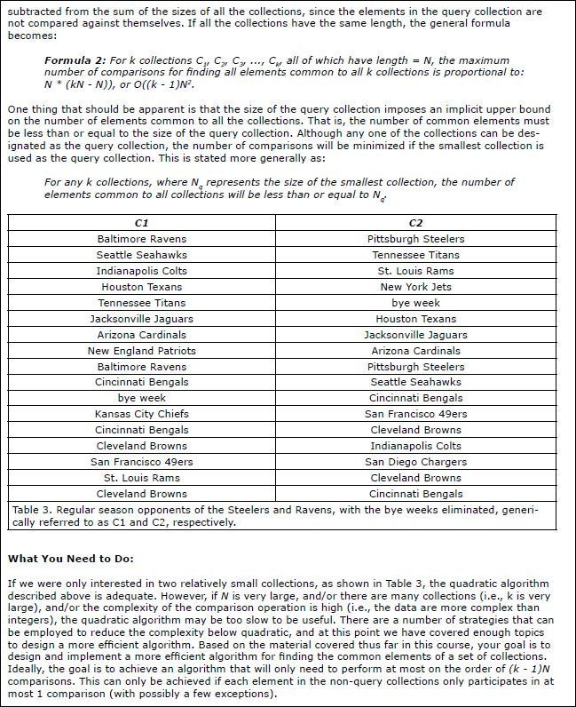 when code runs with NO issue. Thanks. Finding Common Elements Between k