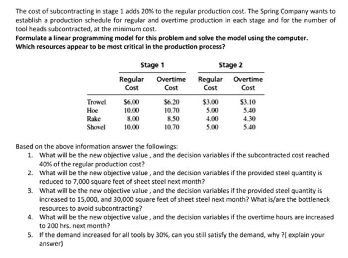 overtime production of product i in stage 1 Ai = regular production