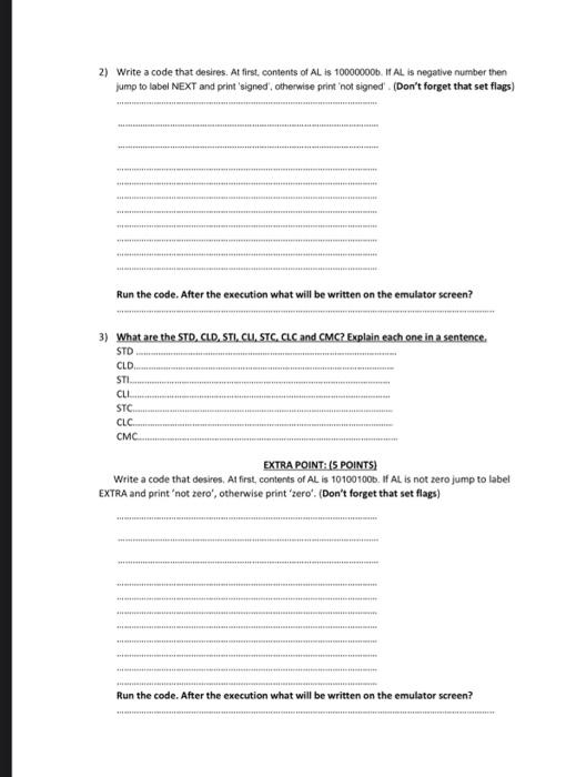  please do not copy the answers 2) Write a code that