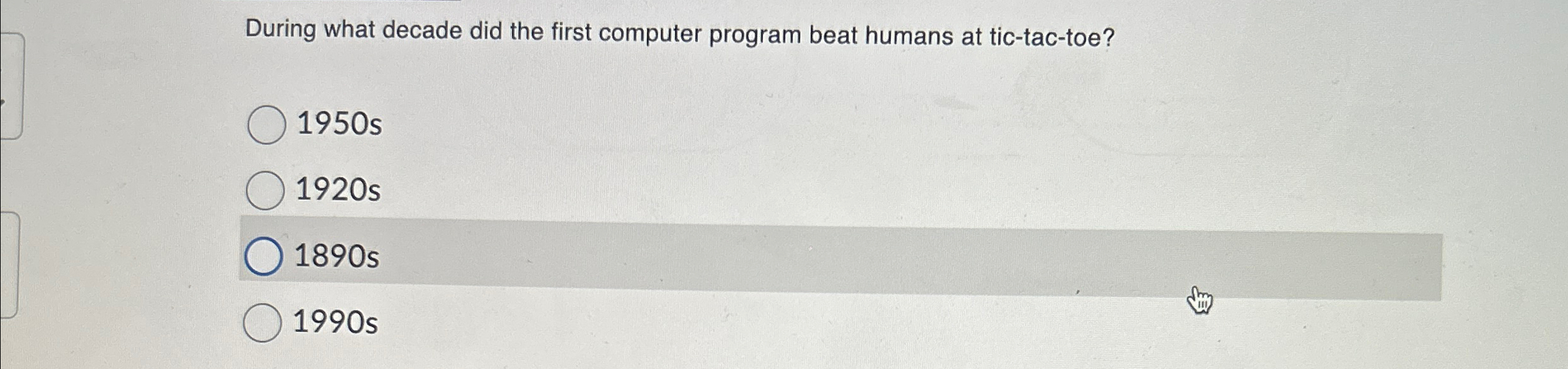  During what decade did the first computer program beat humans at