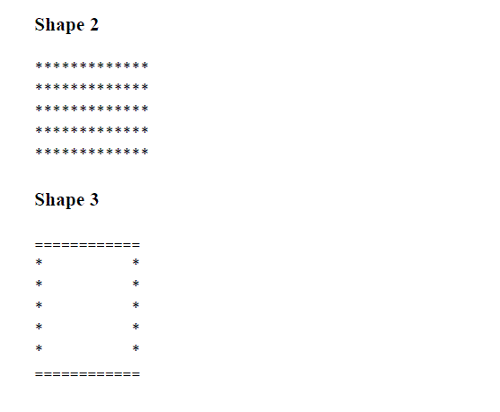 outputs. Write a C++ program which implements any looping structure to draw