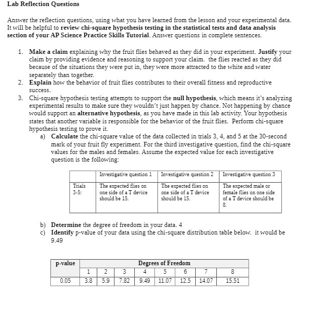  Lab Reflection Questions Answer the reflection questions, using what you have