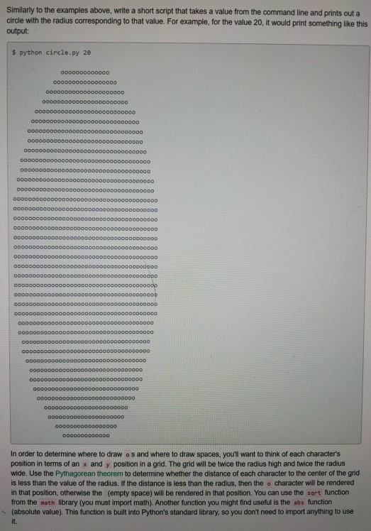  Similarly to the examples above, write a short script that takes