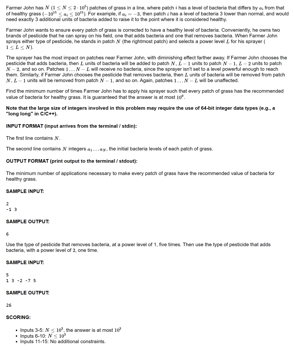  Please solve in Java or C++, thank you. :) Farmer John