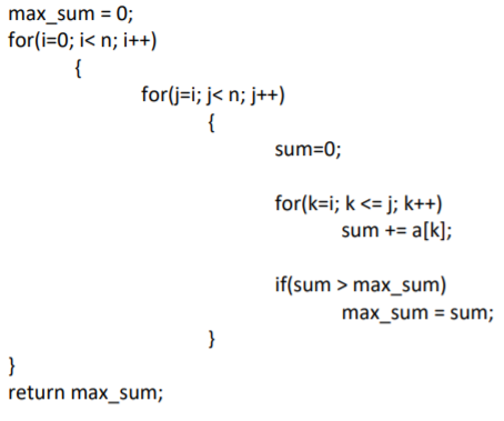 question (Maximum Subsequence Sum problem (MSS)). What is the running time of