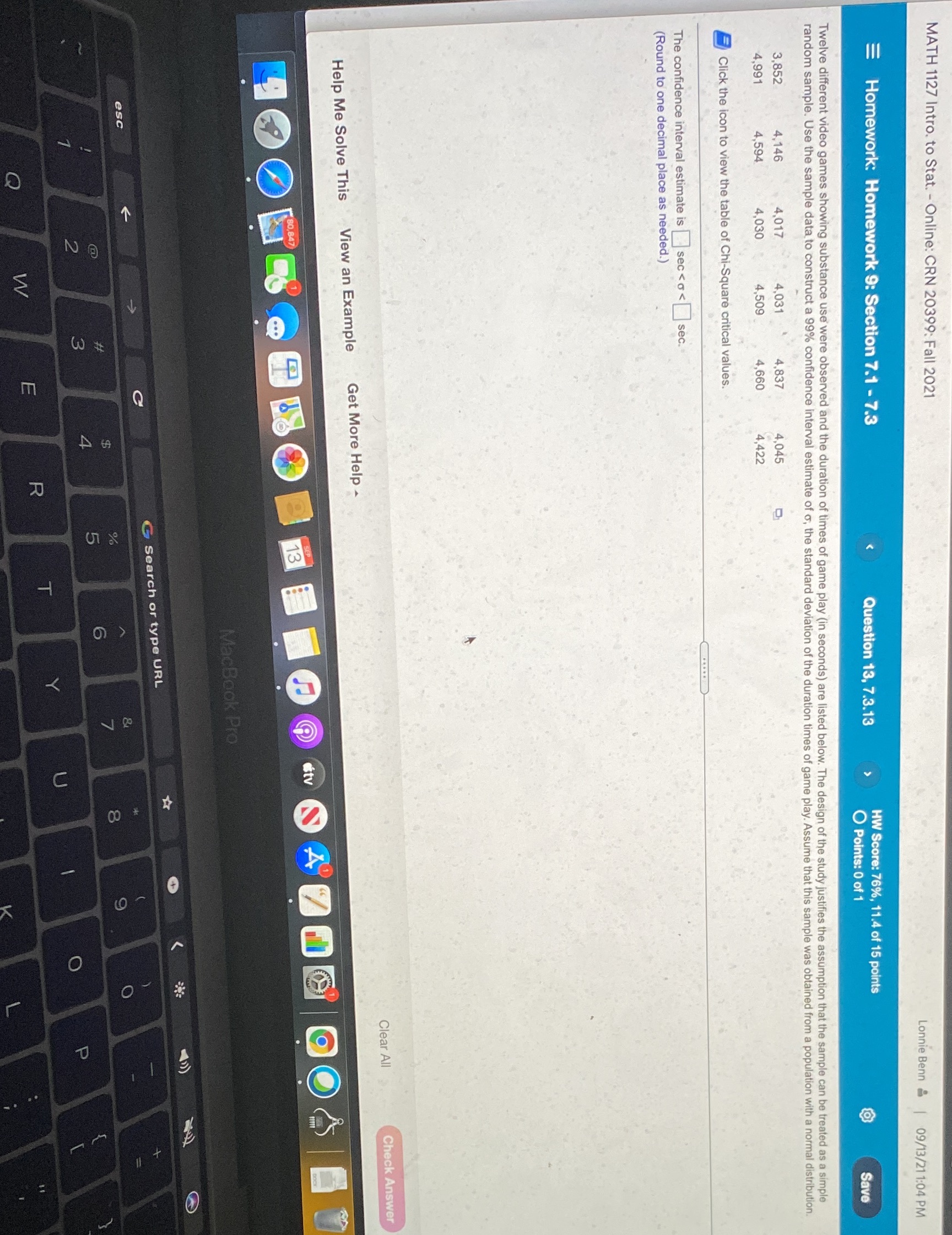 It revised MATH 1127 Intro. to Stat. - Online: CRN 20399: Fall