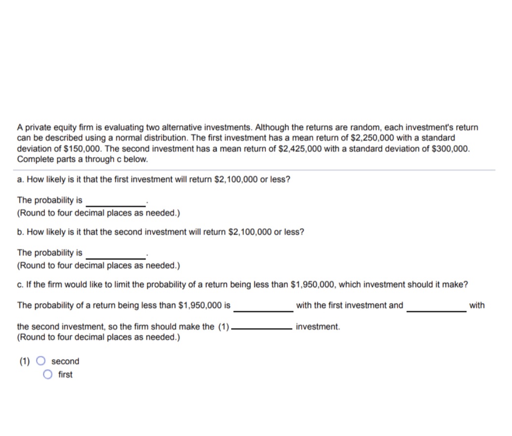 Can you explain this question with proper excel commands A private equity