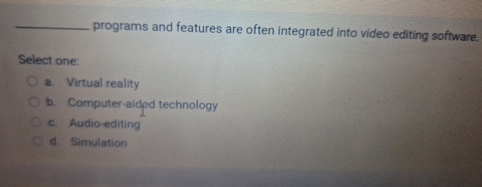  programs and features are often integrated into video editing software. Select