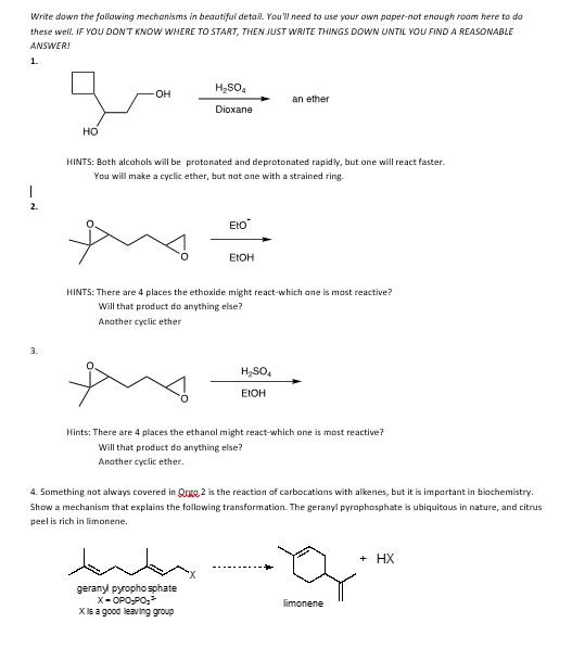  Please explain and write out the mechanism for #3 on this