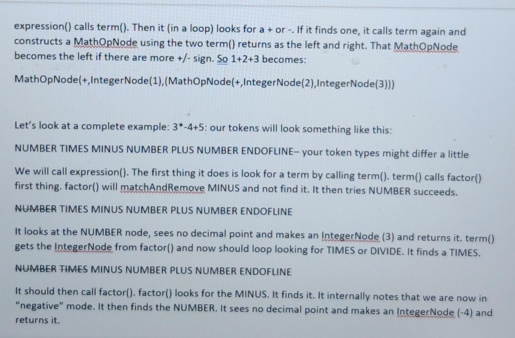 and create a data structure in memory that represents the program. The