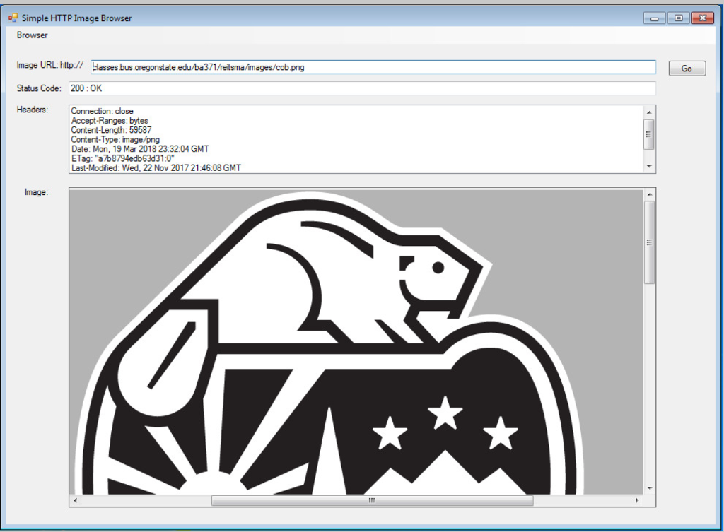  In C# write a simple HTTP image browser; i.e., a Windows