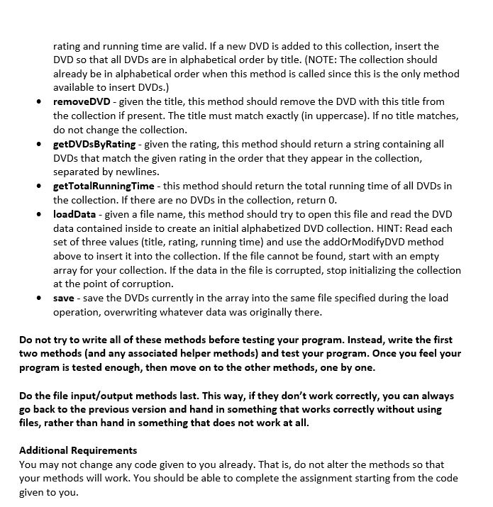 // Title of this DVD private String rating; // Rating of this