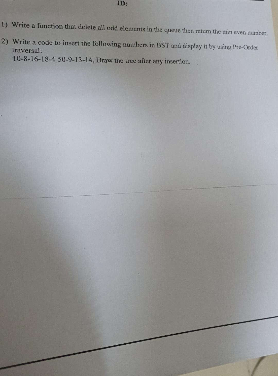  1) Write a function that delete all odd elements in the