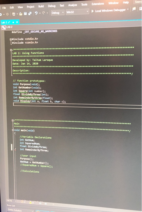  for a C++ lab im supposed to create a code that