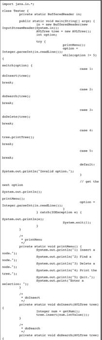 the nodes that you will use for the AVL tree and it