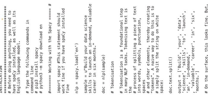 file. Instructions In this task, we will use the spaCy, which is