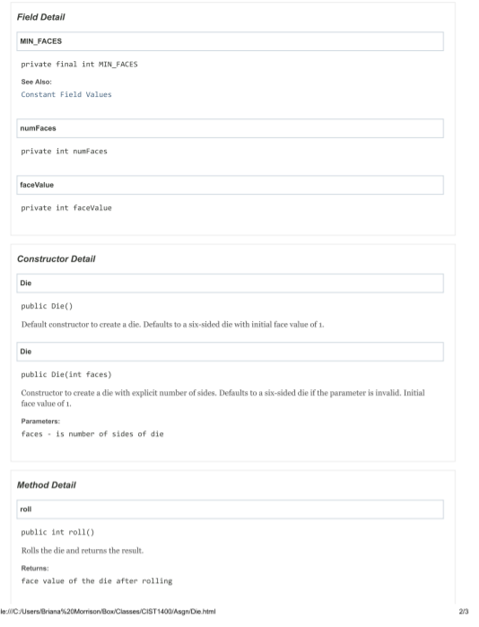 that represents one die (singular of dice) with faces showing values between