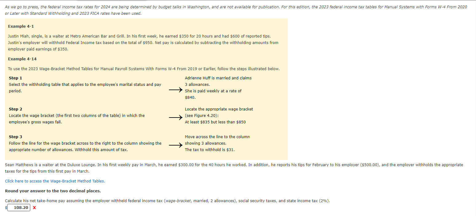  or Later with Standard Withholding and 2023 FICA rates have been