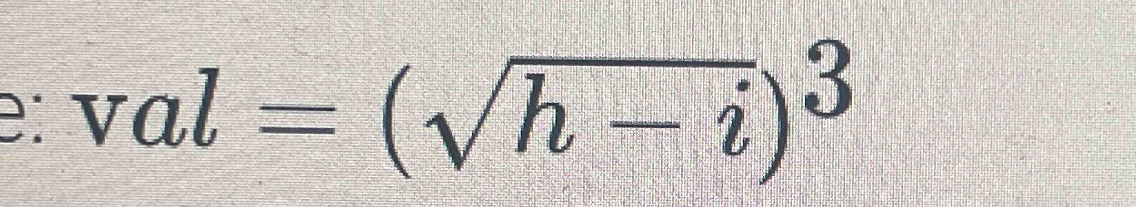  val=(h-i2)3 in java 