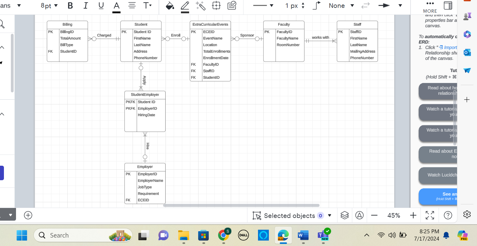  Create data flow diagram from ERD shown below: Detail process and