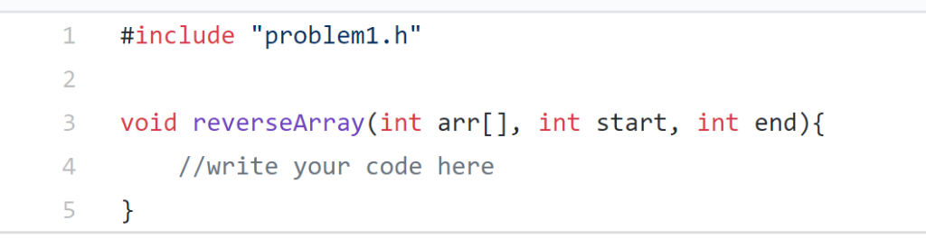 starting from a given start index and a given end index. Note,