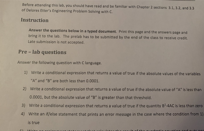 / Instructor Name : Lab #5 Prelab Selection Structures before attending this
