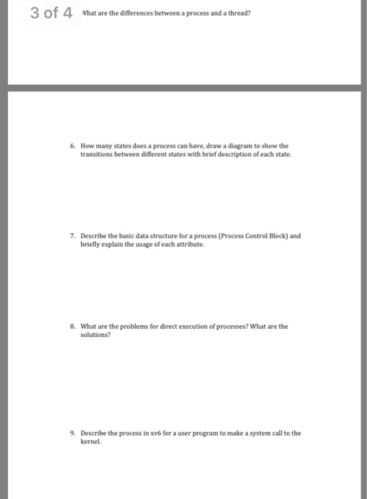 and when they RETURN. Thus, write down something like "fork called" if