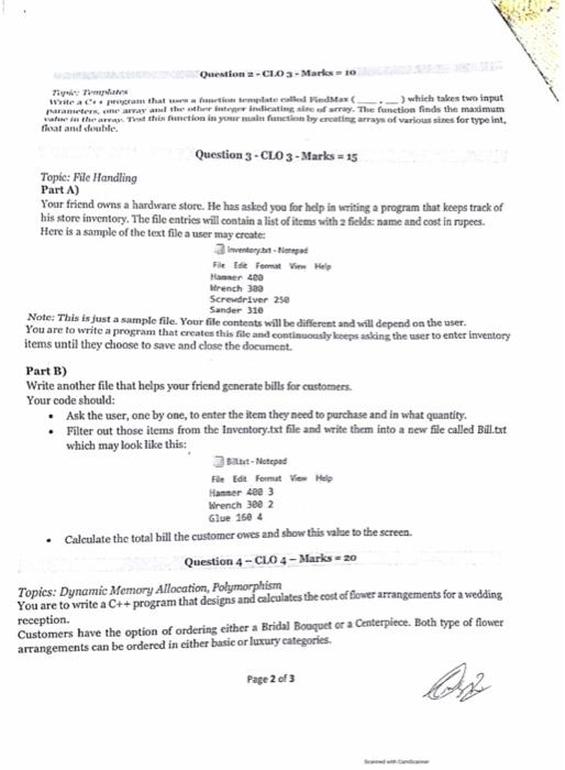 start from 225 ouvarde. In your main function, create, populate and display