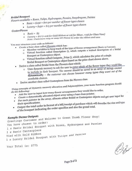 the folloning objects using a combination of parameterized constructors and user input