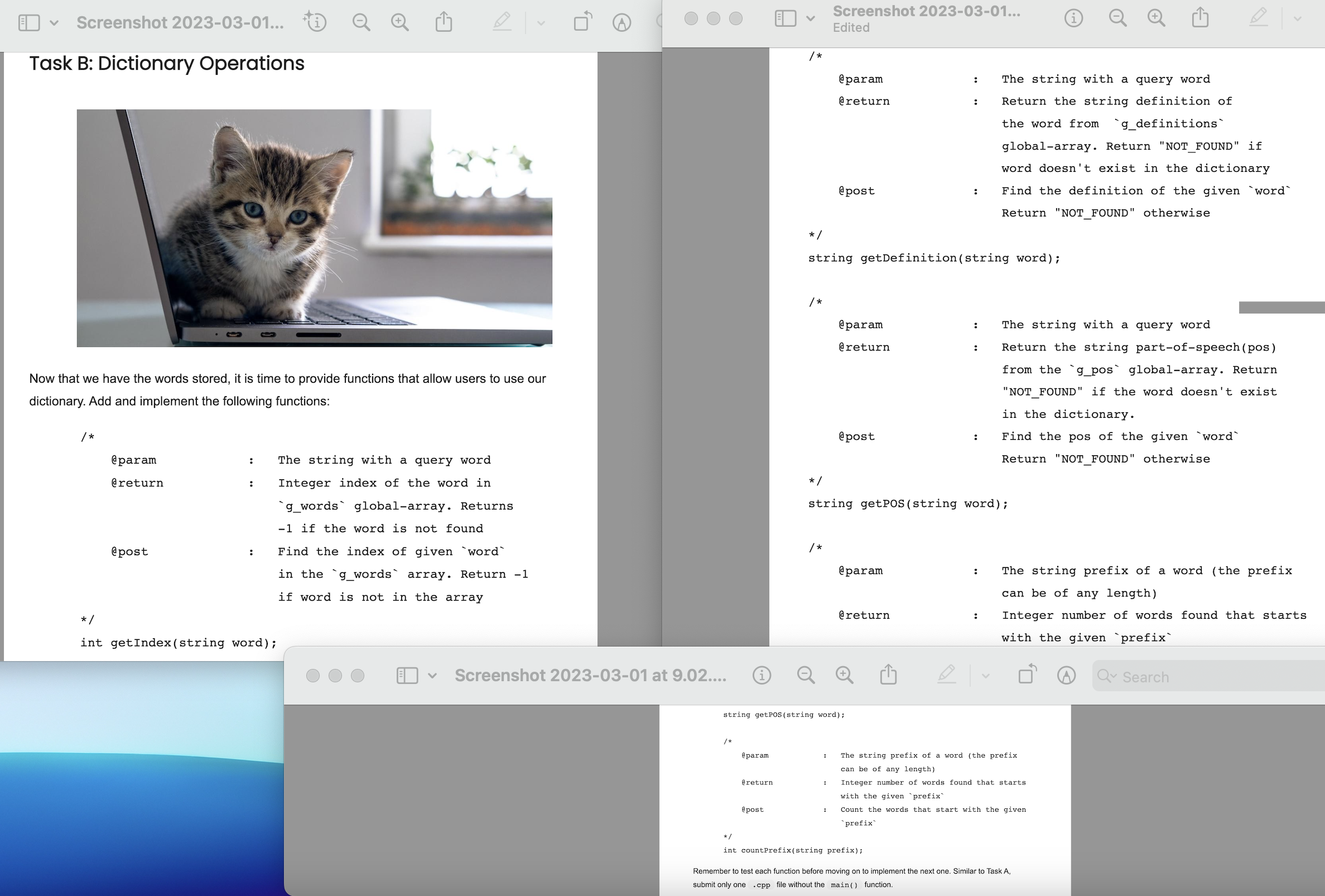  Task B: Dictionary Operations