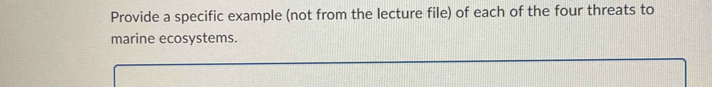  Provide a specific example (not from the lecture file) of each