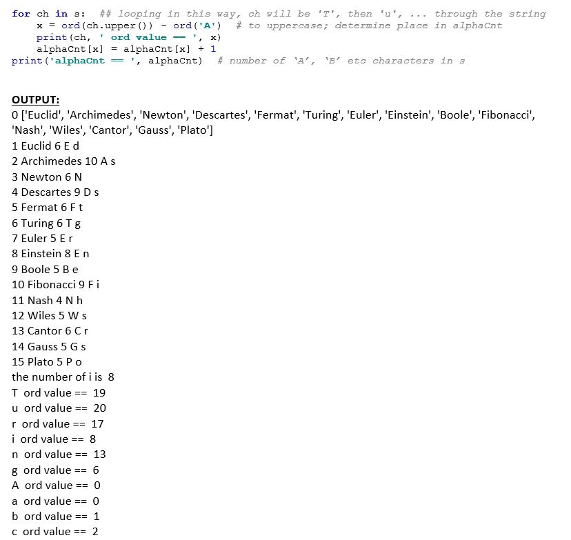 and last letter from each of the names in the list a