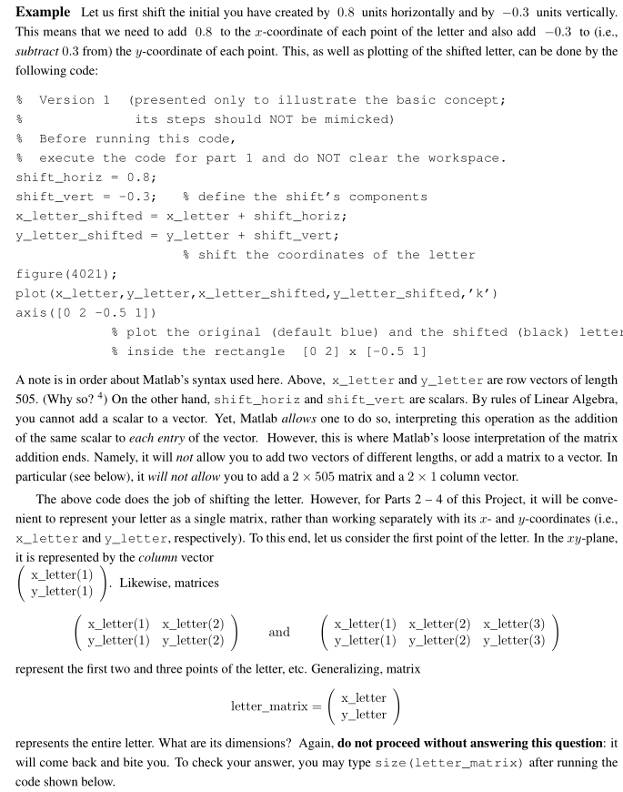  From project1 (0.8 0.3 0.2 0.7) Example Let us first shift