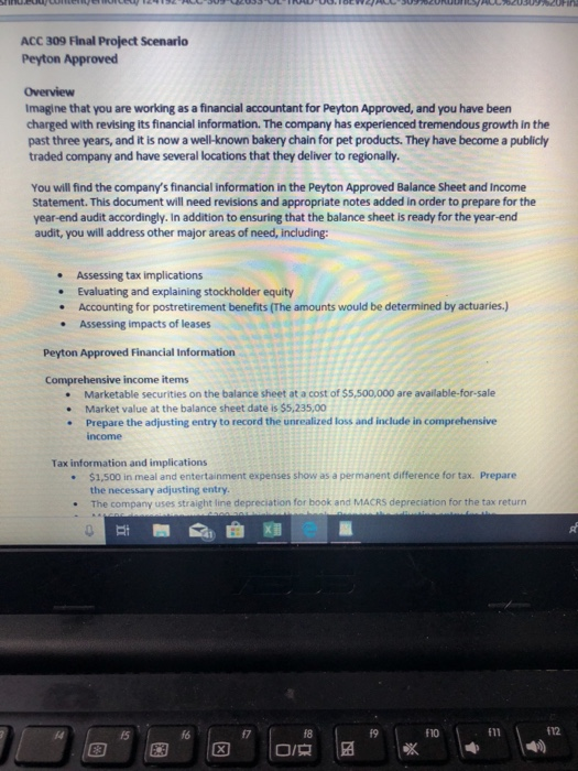 Can someone help me complete the workbook please. ACC 309 Final