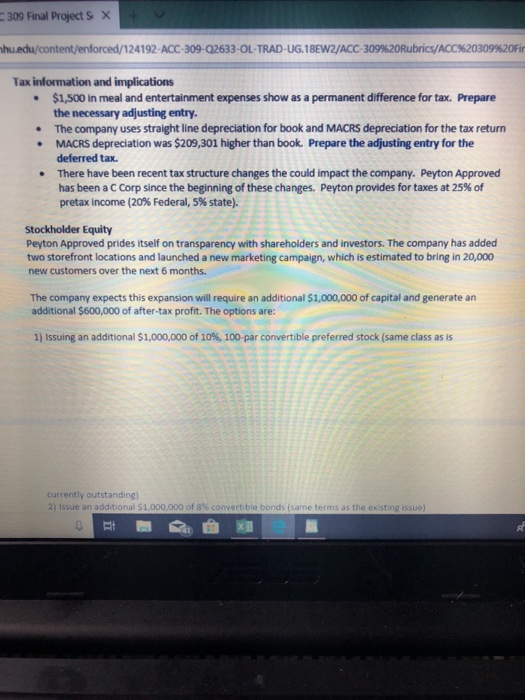 Project Scenario Peyton Approved Overview Imagine that you are working as a