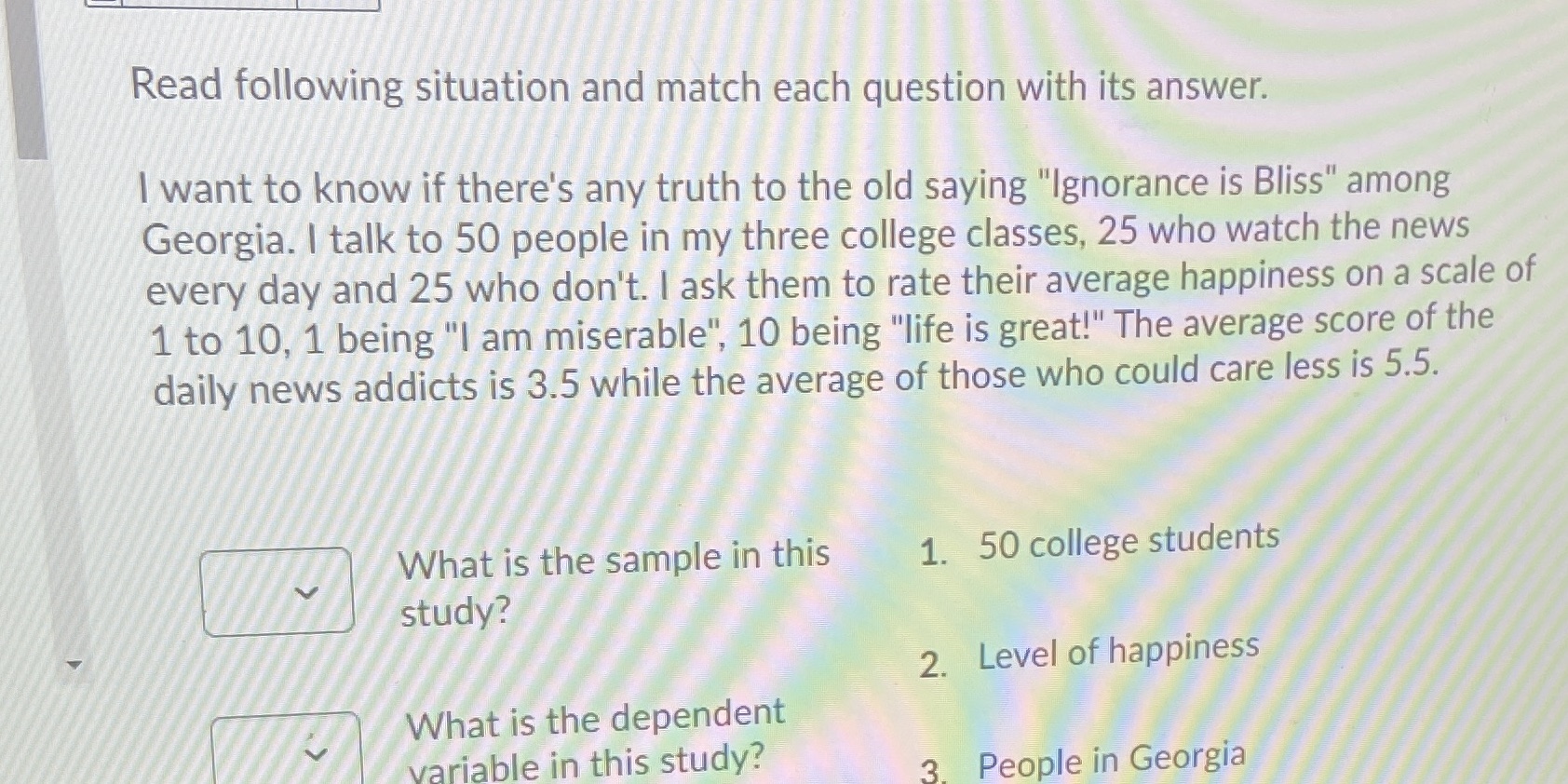  Read following situation and match each question with its answer. I