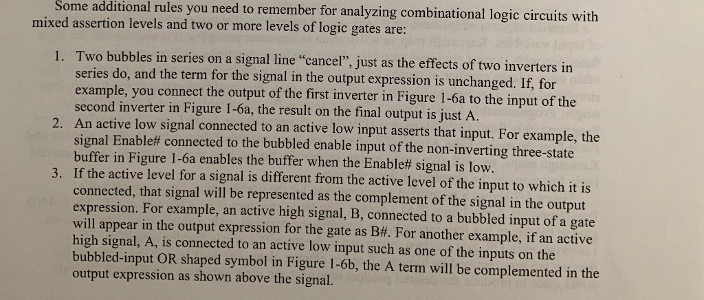  Some additional rules you need to remember for analyzing combinational logic
