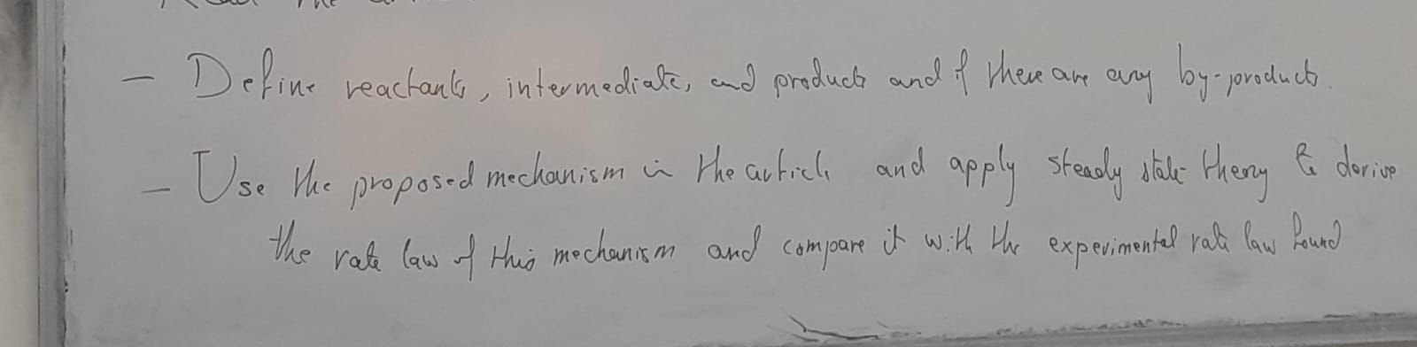  define reactants, intermediate, and product and If there are any by-products.