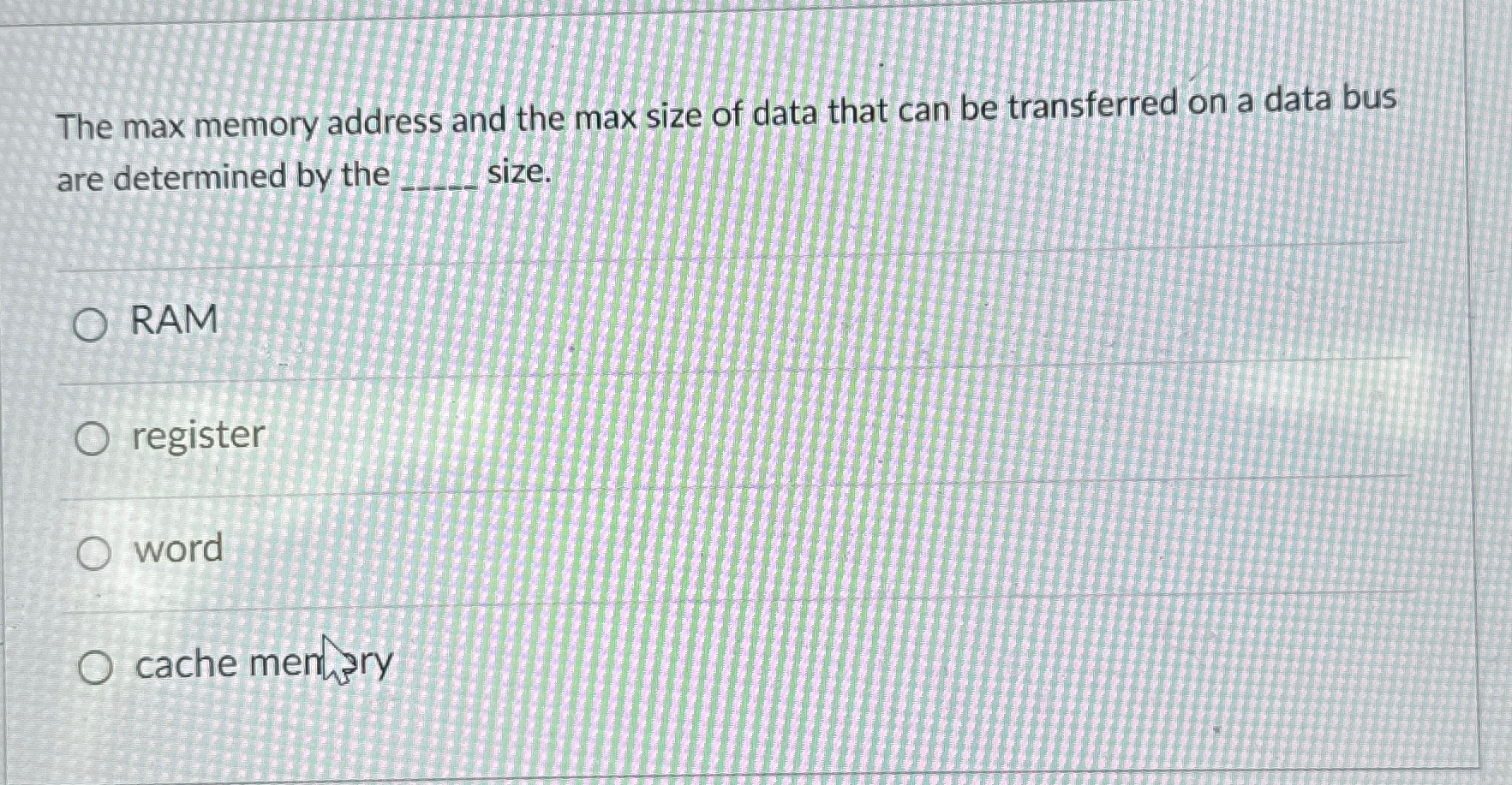 The max memory address and the max size of data that