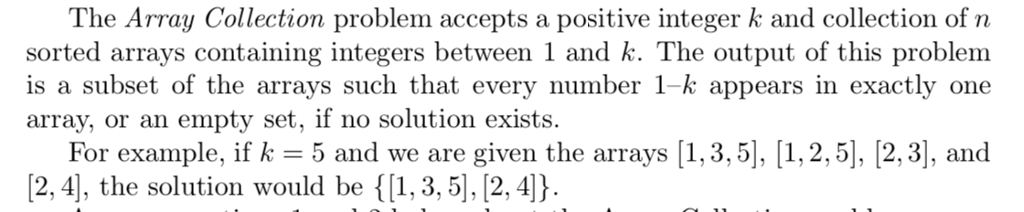 Greedy Algorithm for the following problem: Question: The Array Collection problem accepts