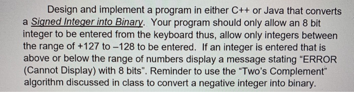 C++ Design and implement a program in either C++ or Java that