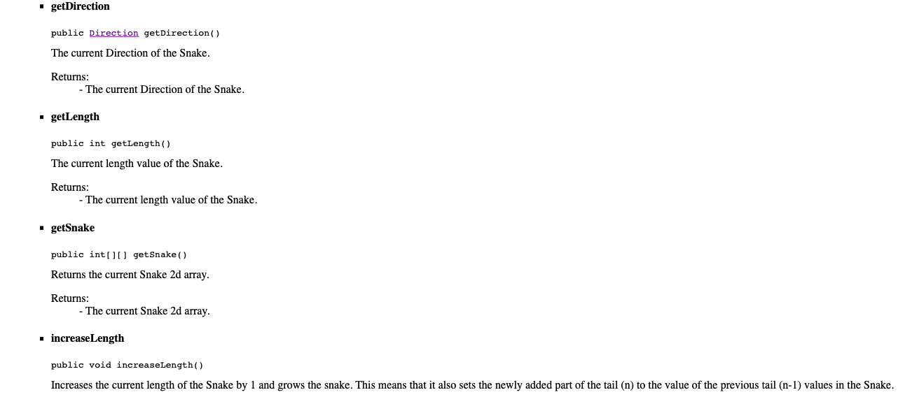 the snake hits the side of the screen or itself, the game