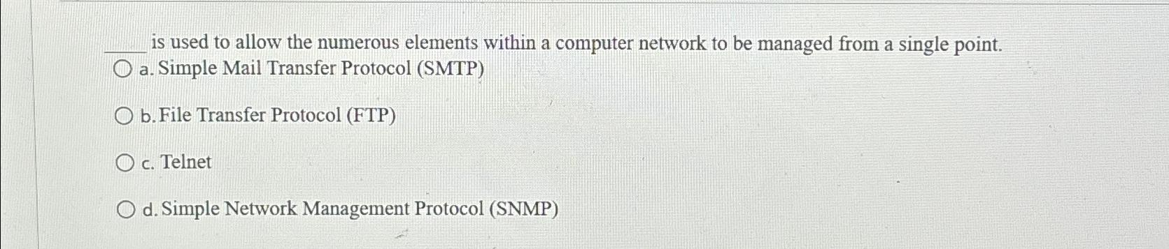  is used to allow the numerous elements within a computer network