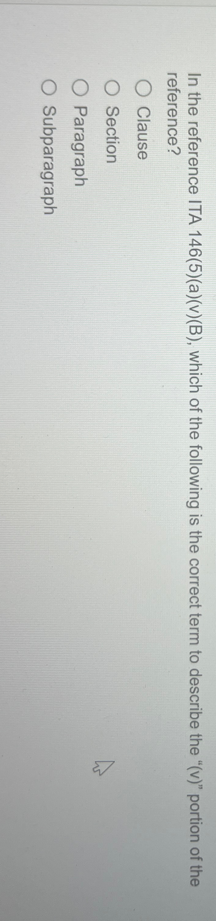  In the reference ITA 146(5)(a)(v)(B), which of the following is the